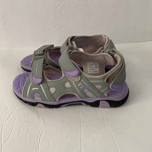 Eddie Bauer Laura River Sandal Hook And Loop Closure Gray and Lavender - Picture 3 of 7